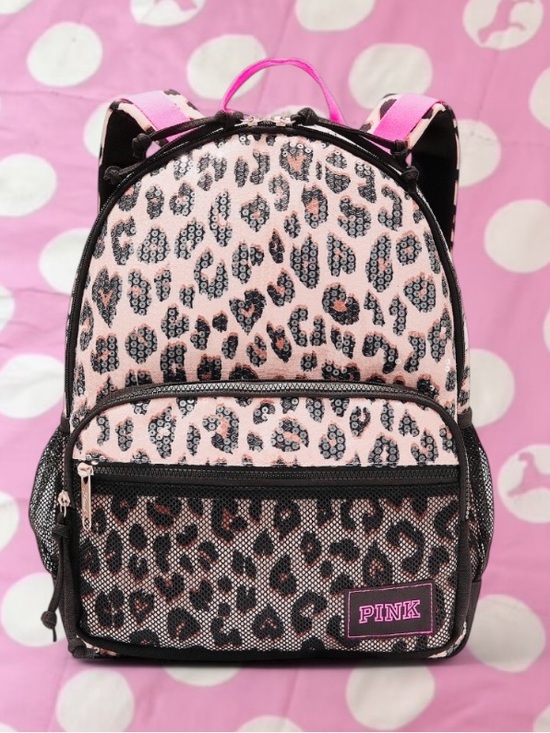 PINK Victoria's Secret Handbags - 🆕🐆 PINK Leopard Sequin Backpack Victoria’s Secret Limited Edition NWT